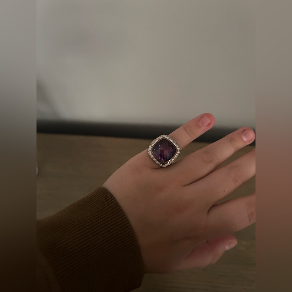 David Yurman Amethyst & Diamond Albion Cocktail Ring